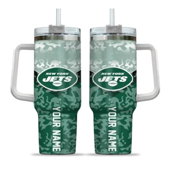 customized new york jets chevron stripe green curved tumbler best selling.webp