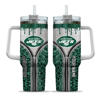 customized new york jets leopard zipper green curved tumbler best selling.webp