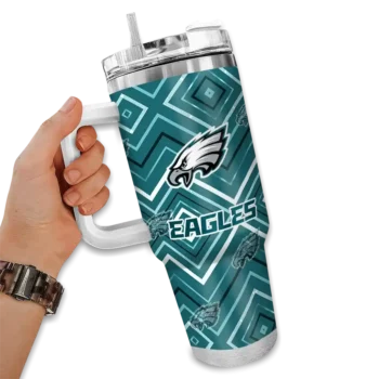customized philadelphia eagles bold diamonds green curved tumbler fashion forward.webp