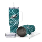 customized philadelphia eagles bold diamonds green curved tumbler best selling.webp