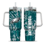 customized philadelphia eagles burst swirl green curved tumbler best selling.webp