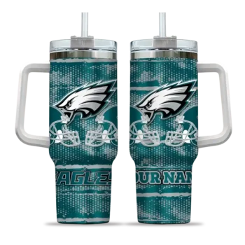 customized philadelphia eagles honey streaks green curved tumbler best selling.webp