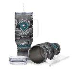 customized philadelphia eagles superman shield green gray curved tumbler best selling.webp