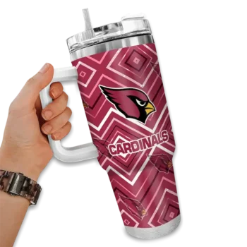 personalized arizona cardinals bold diamonds red curved tumbler fashion forward.webp