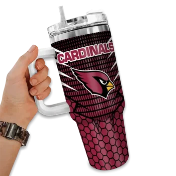 personalized arizona cardinals hex texture red curved tumbler fashion forward.webp