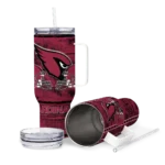 personalized arizona cardinals honey streaks red curved tumbler best selling.webp