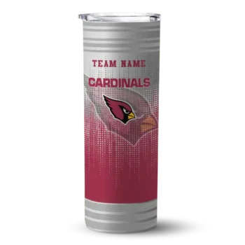 personalized arizona cardinals swirl texture red skinny tumbler best selling.webp