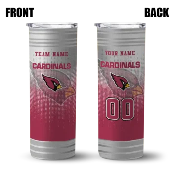 personalized arizona cardinals swirl texture red skinny tumbler fashion forward.webp