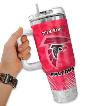 personalized atlanta falcons geometric prism red curved tumbler fashion forward.webp