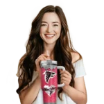 personalized atlanta falcons heart helmet motif red curved tumbler best selling.webp