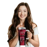 personalized atlanta falcons hexagon armor red curved tumbler best selling.webp