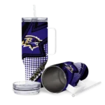 personalized baltimore ravens arrow burst purple curved tumbler best selling.webp