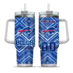 personalized buffalo bills bold diamonds blue curved tumbler best selling.webp
