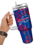 personalized buffalo bills burst swirl blue curved tumbler best selling.webp