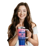 personalized buffalo bills gradient dots blue curved tumbler best selling.webp
