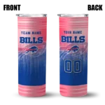 personalized buffalo bills swirl texture blue skinny tumbler best selling.webp