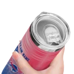 personalized buffalo bills swirl texture blue skinny tumbler best selling.webp