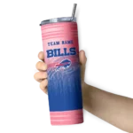 personalized buffalo bills swirl texture blue skinny tumbler best selling.webp