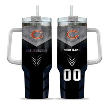 personalized chicago bears arrow armor blue black curved tumbler best selling.webp