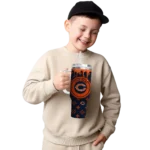 personalized chicago bears bullseye drips blue curved tumbler best selling.webp
