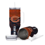 personalized chicago bears chevron stripe blue curved tumbler best selling.webp