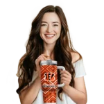 personalized cincinnati bengals bold diamonds orange curved tumbler best selling.webp