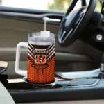 personalized cincinnati bengals hex texture orange curved tumbler best selling.webp
