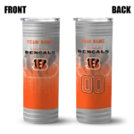 personalized cincinnati bengals swirl texture orange skinny tumbler best selling.webp