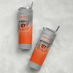 personalized cincinnati bengals swirl texture orange skinny tumbler best selling.webp