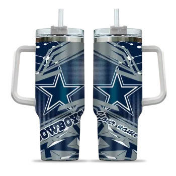 personalized dallas cowboys abstract paths blue curved tumbler best selling.webp