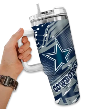 personalized dallas cowboys abstract paths blue curved tumbler fashion forward.webp