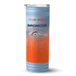 personalized denver broncos swirl texture orange skinny tumbler best selling.webp