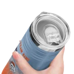 personalized denver broncos swirl texture orange skinny tumbler best selling.webp