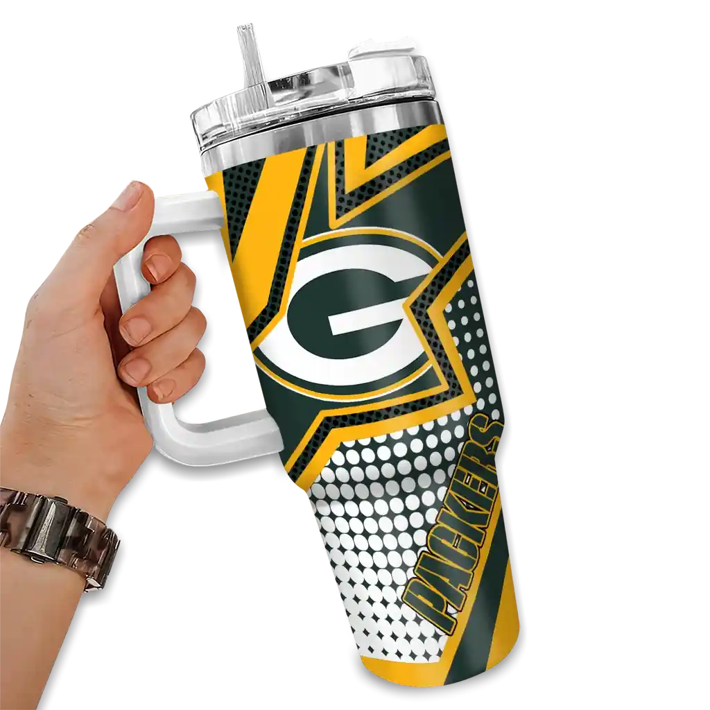 personalized green bay packers arrow burst green curved tumbler fashion forward.webp personalized green bay packers arrow burst green curved tumbler fashion forward.webp