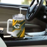 personalized green bay packers arrow burst green curved tumbler best selling.webp