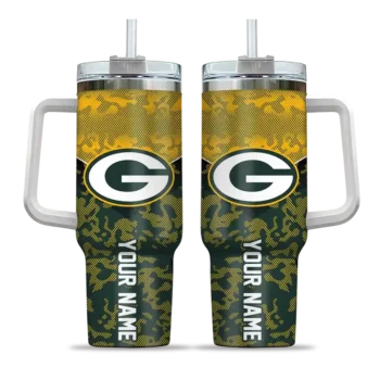 personalized green bay packers chevron stripe green curved tumbler best selling.webp