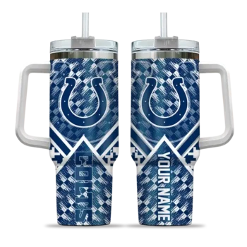 personalized indianapolis colts chevron angle blue curved tumbler best selling.webp