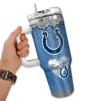 personalized indianapolis colts heart helmet motif blue curved tumbler fashion forward.webp