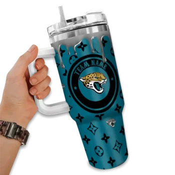 personalized jacksonville jaguars bullseye drips teal curved tumbler fashion forward.webp