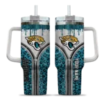 personalized jacksonville jaguars leopard zipper teal curved tumbler best selling.webp