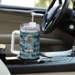 personalized jacksonville jaguars marbled stripes teal curved tumbler best selling.webp