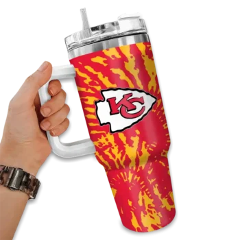 personalized kansas city chiefs burst swirl red curved tumbler fashion forward.webp