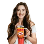 personalized kansas city chiefs hex texture red curved tumbler best selling.webp