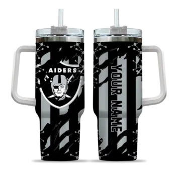 personalized las vegas raiders claw cut black curved tumbler best selling.webp