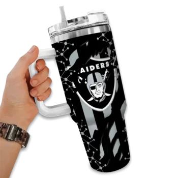 personalized las vegas raiders claw cut black curved tumbler fashion forward.webp