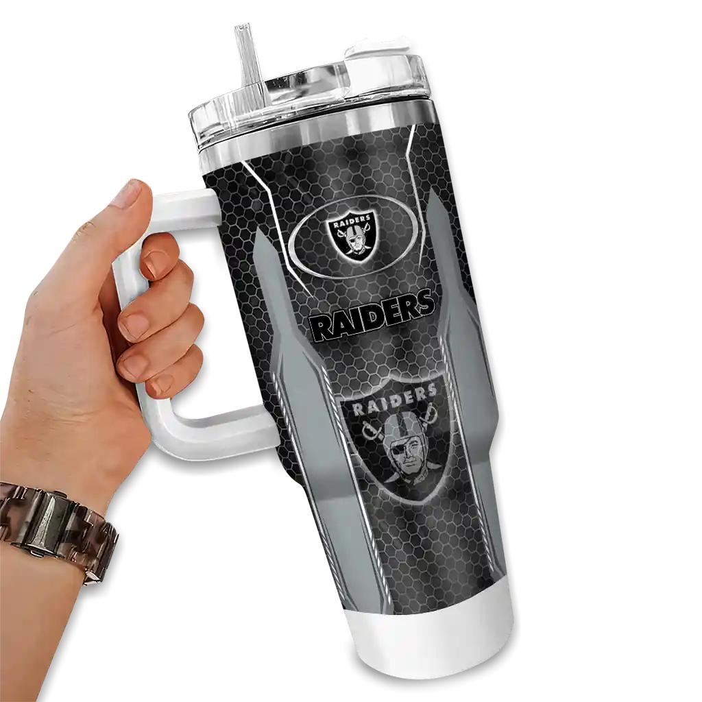 personalized las vegas raiders hexagon armor black curved tumbler fashion forward.webp personalized las vegas raiders hexagon armor black curved tumbler fashion forward.webp