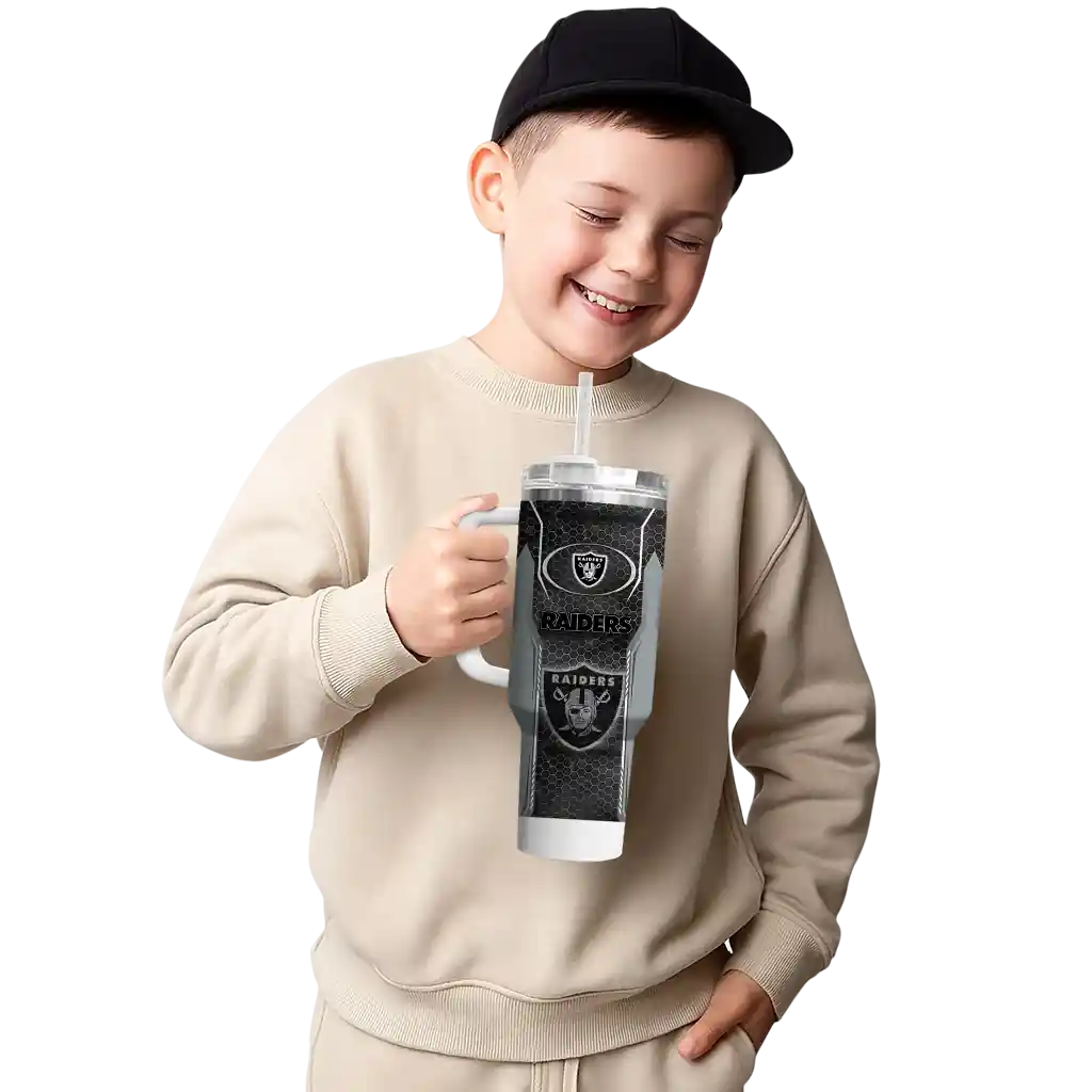 personalized las vegas raiders hexagon armor black curved tumbler latest model.webp personalized las vegas raiders hexagon armor black curved tumbler latest model.webp