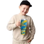 personalized los angeles chargers abstract paths blue curved tumbler best selling.webp