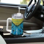 personalized los angeles chargers chevron stripe blue curved tumbler best selling.webp