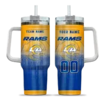 personalized los angeles rams gradient dots blue curved tumbler best selling.webp